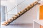 Installazione di vetro/d'acciaio di forma DIY della traversa U del quadrato del carbonio delle scale di legno solido dell'inferriata